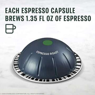 Starbucks by Nespresso Vertuo, Dark Roast Espresso, 50-count Espresso Pods, Brews 1.35 oz.