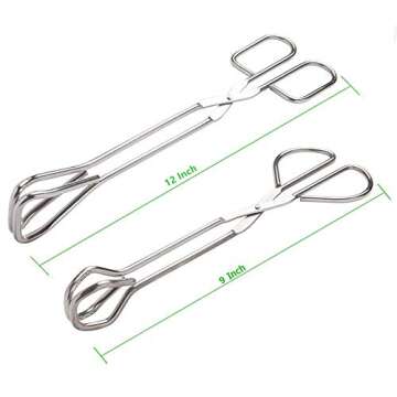 Food Tongs, Kitchen Tongs 9 Inch and 12 Inch Stainless Steel Cooking Tongs for Serving Catering Sala...