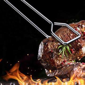 Food Tongs, Kitchen Tongs 9 Inch and 12 Inch Stainless Steel Cooking Tongs for Serving Catering Salad Grill Scissors Tongs for Barbecue Bread Buffet Pliers (Set of 2)