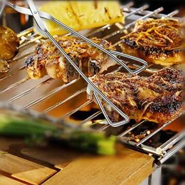 Food Tongs, Kitchen Tongs 9 Inch and 12 Inch Stainless Steel Cooking Tongs for Serving Catering Salad Grill Scissors Tongs for Barbecue Bread Buffet Pliers (Set of 2)