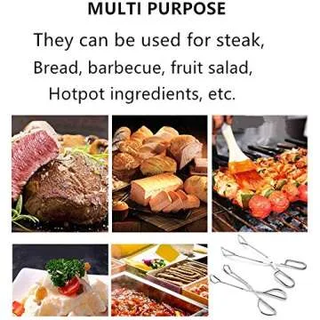 Food Tongs, Kitchen Tongs 9 Inch and 12 Inch Stainless Steel Cooking Tongs for Serving Catering Salad Grill Scissors Tongs for Barbecue Bread Buffet Pliers (Set of 2)