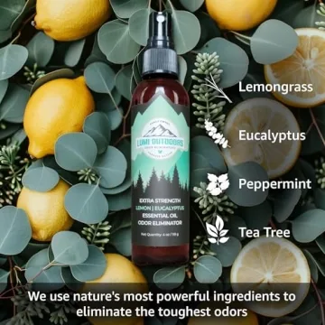 Lumi Outdoors Natural Shoe Deodorizer & Foot Odor Elimination Spray - Shoe Spray for Smelly Shoes - Extra Strength - Eucalyptus Lemongrass