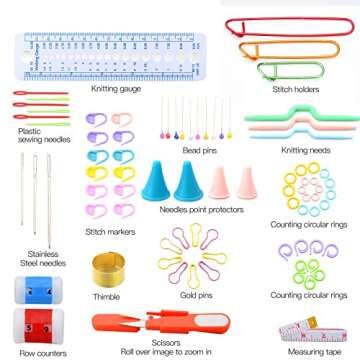 Crochet Hooks Set Home Crochet Hook Kit, 110 Piece Knitting & Crochet Supplies DIY Kits, Including S...