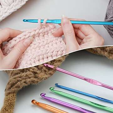 Crochet Hooks Set Home Crochet Hook Kit, 110 Piece Knitting & Crochet Supplies DIY Kits, Including Sewing Needles, for Crochet Needle for Beginners, and Seasoned Crochet Lovers