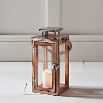 Lights4fun 10" Rustic Battery Operated Flameless Lantern