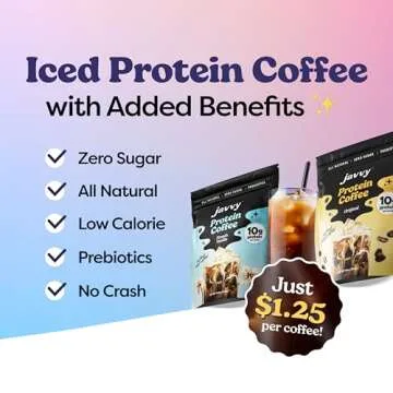 Javvy Hazelnut Protein Coffee - Premium Whey Protein & Instant Iced Coffee - 100% Arabica Coffee - Zero Artificial Flavors & Sweeteners, 20 Servings