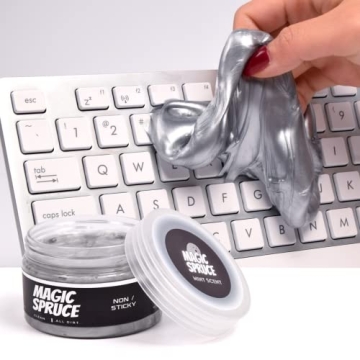 ToysButty Car Cleaning Gel Kit with Non Sticky Luxury Silver Car Cleaning Gel Putty Reusable Univers...