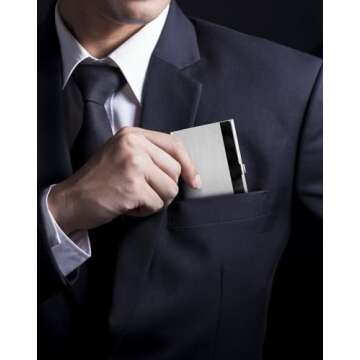 MaxGear Stainless Steel Business Card Holder for Professionals