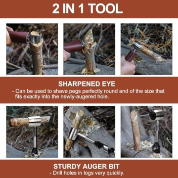 Kosibate Bushcraft Auger for Easy Wood Drilling and Camping Tools