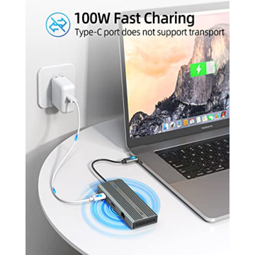USB C Hub, SANZANG 8 in 1 USB-C Docking Station to HDMI Adapter, 4K@60Hz HDMI, 1Gbps Ethernet,100W Pass-Through Charging, SD/TF Card Slot,5Gbps 3.0 High Speed for MacBook