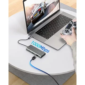 USB C Hub, SANZANG 8 in 1 USB-C Docking Station to HDMI Adapter, 4K@60Hz HDMI, 1Gbps Ethernet,100W Pass-Through Charging, SD/TF Card Slot,5Gbps 3.0 High Speed for MacBook