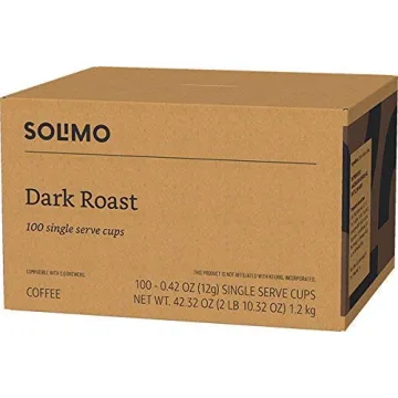 Solimo Dark Roast Coffee Pods for Keurig 100 Count