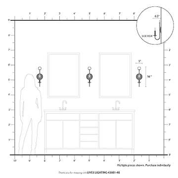 Livex Lighting 42681-07 Steel Wall Sconce for Home Decor; Stylish Wall Decor, 1 Light Fixture Bronze Finish