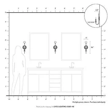 Livex Lighting 42681-07 Steel Wall Sconce for Home Decor; Stylish Wall Decor, 1 Light Fixture Bronze Finish