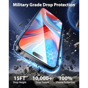 Mkeke iPhone 16 / iPhone 15 Screen Protector 3 Pack - 9H Tempered Glass with Military-Grade Protecti...