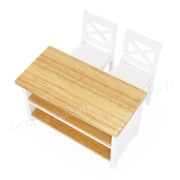 Odoria Miniature Kitchen Island & Chairs for Dollhouses