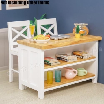 Odoria Miniature Kitchen Island & Chairs for Dollhouses