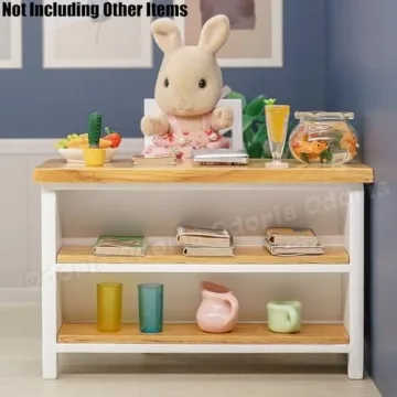 Odoria Miniature Kitchen Island & Chairs for Dollhouses