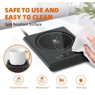 Coffee Cup Warmer Mug Warmer for Desk Electric Coffee Warmer with 3 Temperature Settings Tea Warmer Drink Warmer 8h Auto Shut Off Coffee Heater for Desk Office Wax Candle Warmer Plate Beverage Warmers