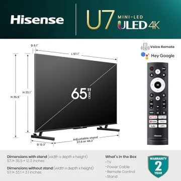 Hisense 65-Inch U7K Mini-LED 4K Smart TV - Best Value