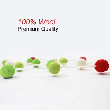 Christmas Felt Ball Garland - 2PCS Colorful Pom Pom Decor