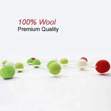 Christmas Felt Ball Garland - 2PCS Colorful Pom Pom Decor