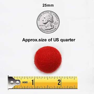 Christmas Felt Ball Garland - 2PCS Colorful Pom Pom Decor