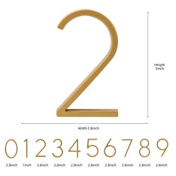 Floating House Number Modern House Numbers 5 Inch, Deamos Zinc Alloy Home Address Number for House w...