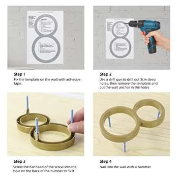 Stylish 5" Floating House Number in Gold Finish