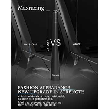 MAXRACING Short Truck Antenna Compatible with 2021-2025 Ford Bronco/Carwash Safe/Aluminum Replacement Antenna