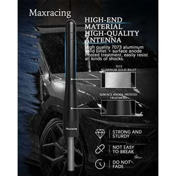 MAXRACING Short Truck Antenna Compatible with 2021-2025 Ford Bronco/Carwash Safe/Aluminum Replacement Antenna