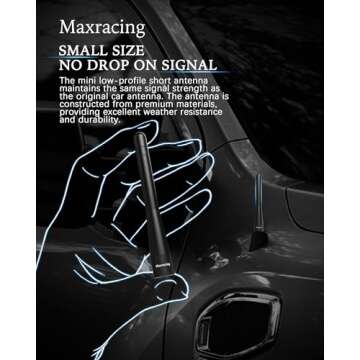 MAXRACING Short Truck Antenna Compatible with 2021-2025 Ford Bronco/Carwash Safe/Aluminum Replacement Antenna