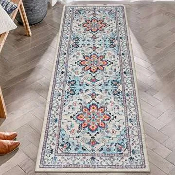 Bsmathom Boho Tribal Runner Rug - Non Slip 2x6Ft Vintage Carpet