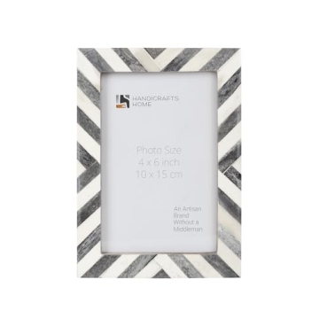 Handicrafts Home 4x6 Chevron Pattern Inspired Picture Frame - 4x6 Frames for Wall Hanging & Desk Dec...
