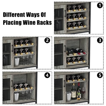 Elegant Amyove Wine Bar Rack Cabinet with Glass Holder