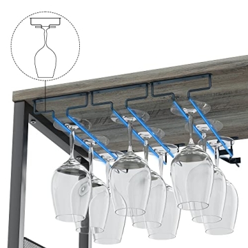 Elegant Amyove Wine Bar Rack Cabinet with Glass Holder