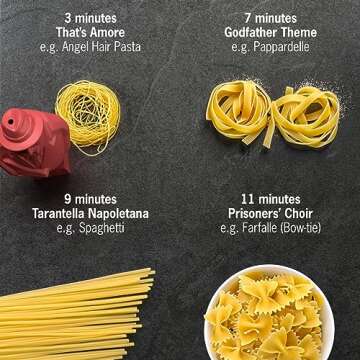 Al Dente - The Singing Floating Pasta Timer: Will Sing Different Tunes when Pasta is Ready at 3, 7, 9, and 11 Minutes, to be Boiled with any Pasta in The Pot, Floats in Cold & Hot Boiling Water