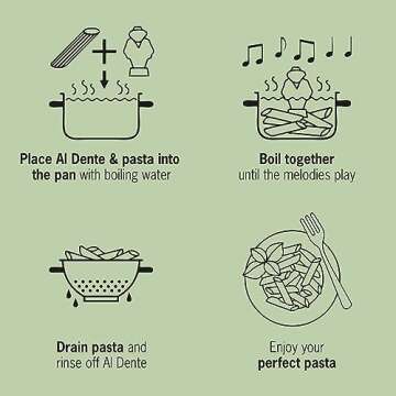 Al Dente - The Singing Floating Pasta Timer: Will Sing Different Tunes when Pasta is Ready at 3, 7, 9, and 11 Minutes, to be Boiled with any Pasta in The Pot, Floats in Cold & Hot Boiling Water