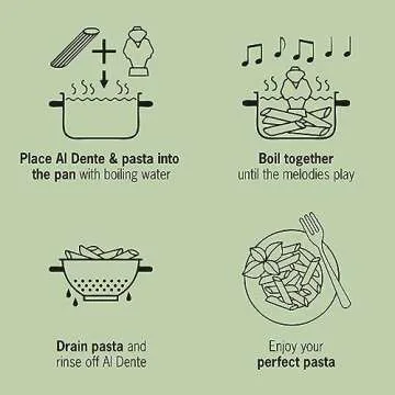 Al Dente - The Singing Floating Pasta Timer: Will Sing Different Tunes when Pasta is Ready at 3, 7, 9, and 11 Minutes, to be Boiled with any Pasta in The Pot, Floats in Cold & Hot Boiling Water