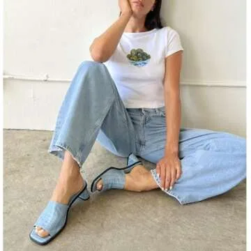 Y2K Baby Tees for Women Stylish Olive Graphic Crop Tops