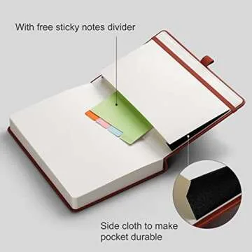 AHGXG Lined Journal Notebook - 320 Numbered Pages A5 College Ruled Notebook Thick Journal for Writing, 100gsm Lined Paper, Leather Hardcover, for Women Men Work Office School, 5.75'' X 8.38''-Brown