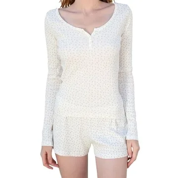 DSORVICD Women Y2k 2 Piece Outfit Fashion Round Neck Long Sleeve Crop Top Low Waist Slim Fit Shorts ...