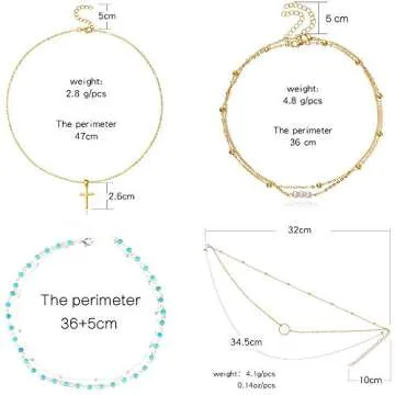 DHQH Necklaces for Women Set Gold 14k Layered Choker Necklaces for Women Choker Set Necklaces for Women