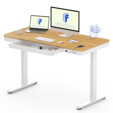 FLEXISPOT Comhar Electric Standing Desk with Drawer USB Ports