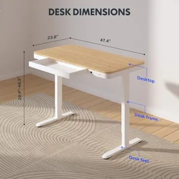 FLEXISPOT Comhar Electric Standing Desk with Drawer USB Ports