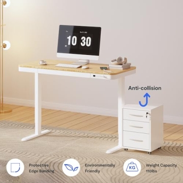 FLEXISPOT Comhar Electric Standing Desk with Drawer USB Ports