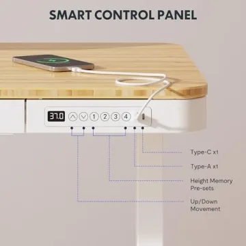 FLEXISPOT Comhar Electric Standing Desk with Drawer USB Ports