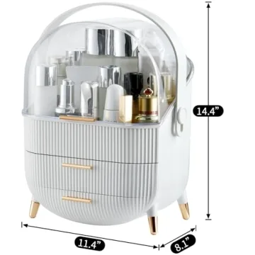 Stylish CANITORON Makeup Organizer With 2 Drawers and Clear Lid