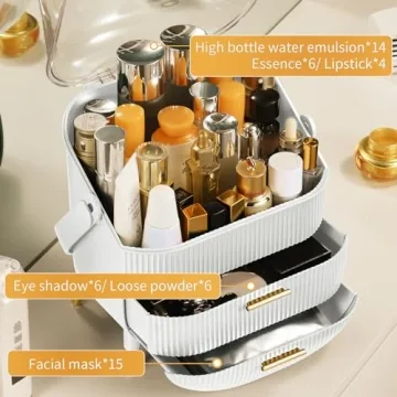 Stylish CANITORON Makeup Organizer With 2 Drawers and Clear Lid
