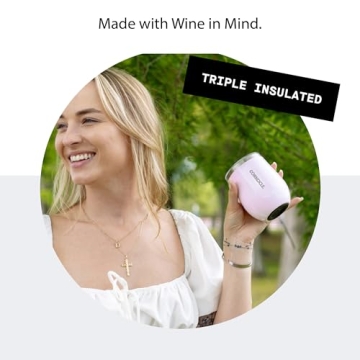 Corkcicle Stemless Wine Tumbler, Gloss Rose Quartz